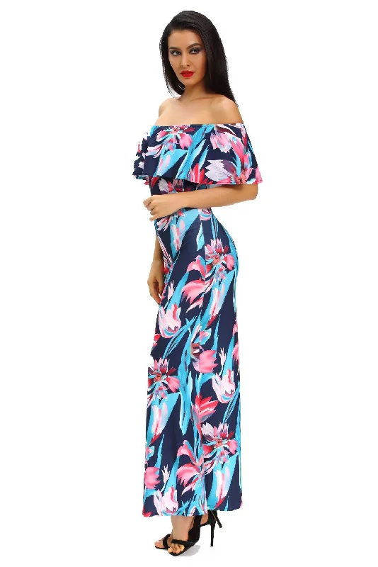 The Flourishing Days Printed Off-the-shoulder Maxi Dress