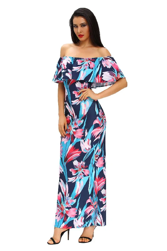 The Flourishing Days Printed Off-the-shoulder Maxi Dress