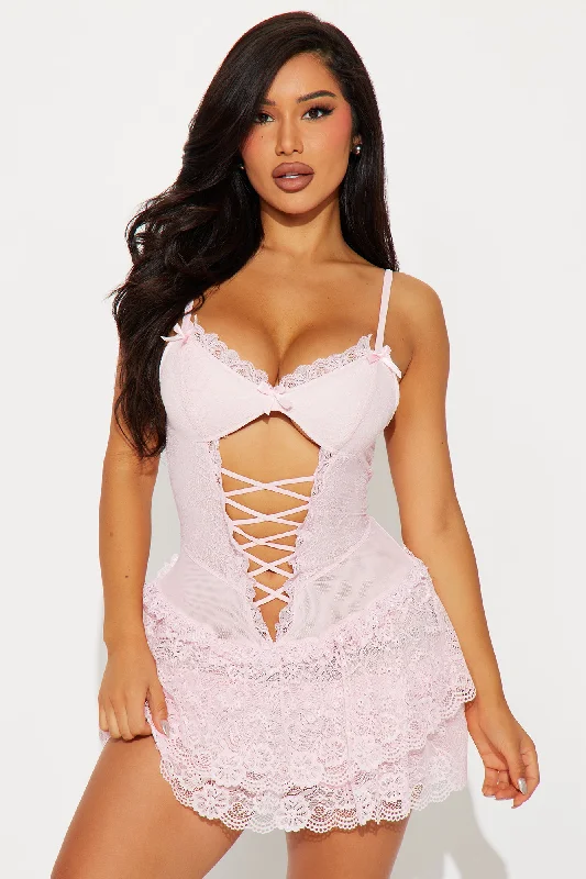 True Story Lace Micro Mini Dress - Pink