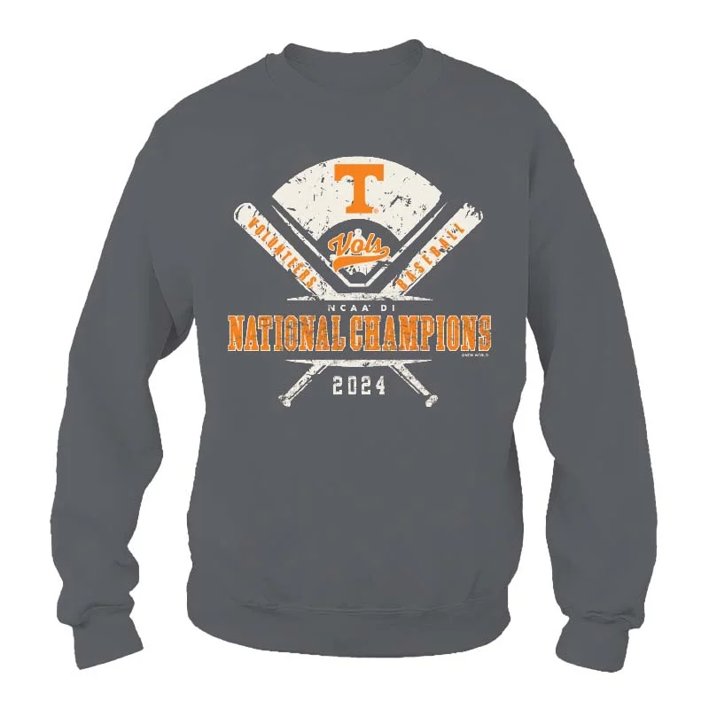 UT College World Series National Champions Crossed Bats Crewneck Sweatshirt