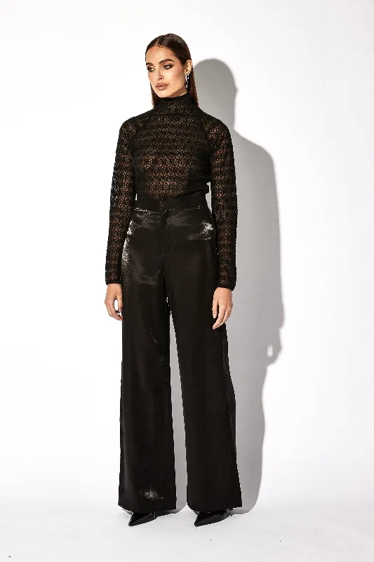 WIDE LEG PANT | LUMINOUS BLACK