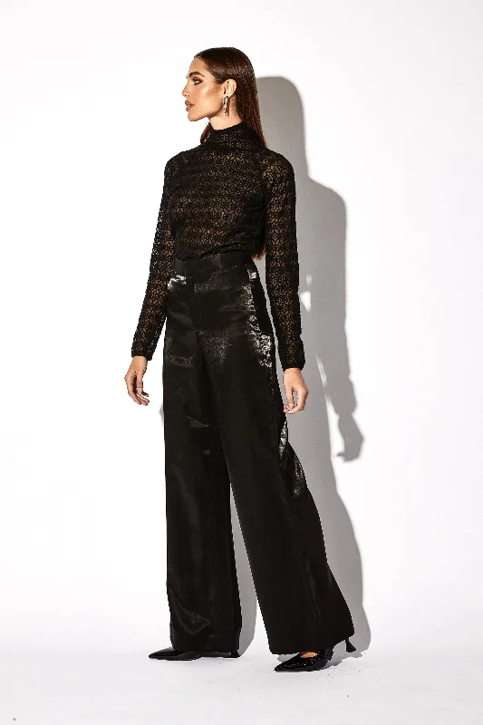 WIDE LEG PANT | LUMINOUS BLACK