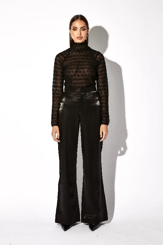 WIDE LEG PANT | LUMINOUS BLACK