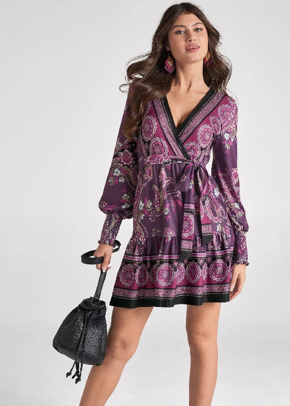 Saharan nights paisley dress  - Purple Multi