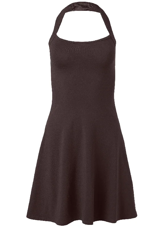 Halter neck dress - Brown