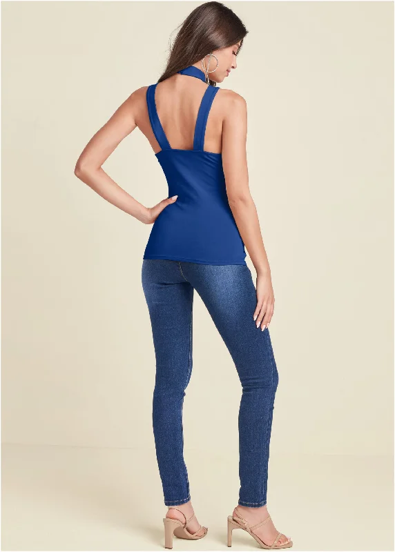 Strappy sleeveless top - Blue