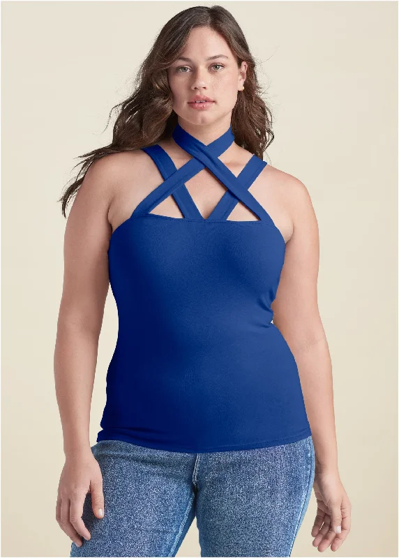 Strappy sleeveless top - Blue