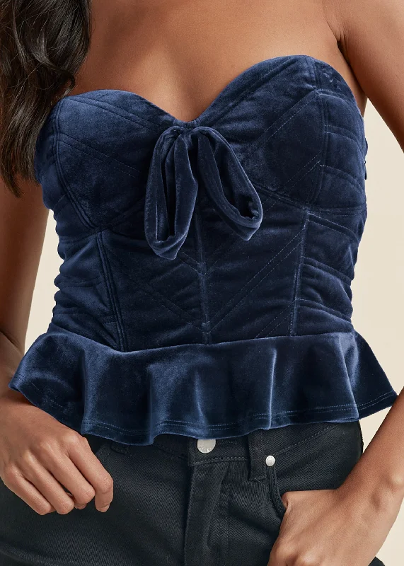 Velvet bustier - Navy