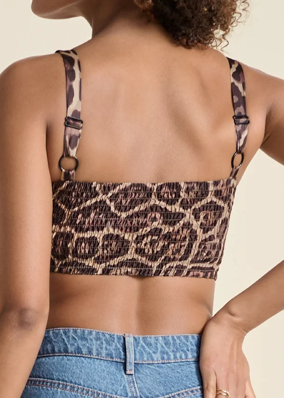 Bralette crop top - Brown & Black