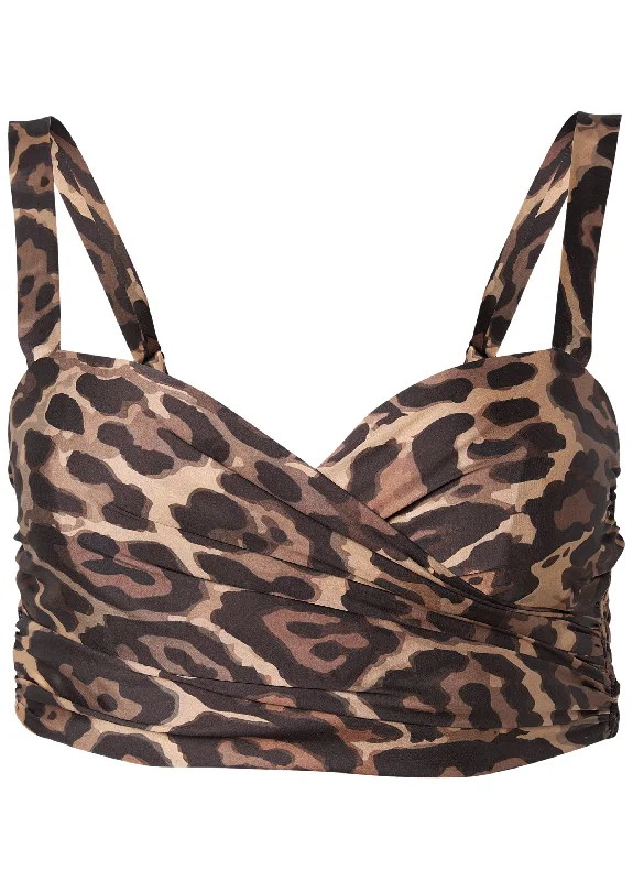 Bralette crop top - Brown & Black