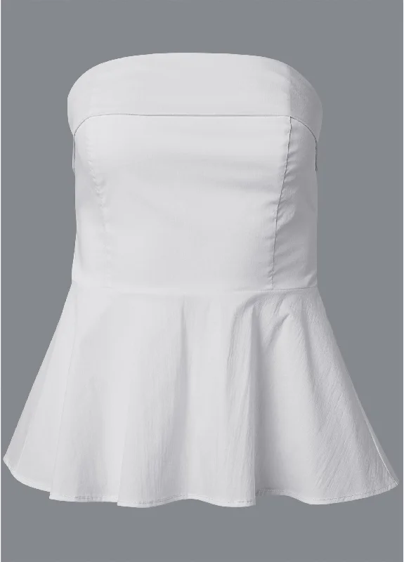 Sleeveless babydoll blouse - White