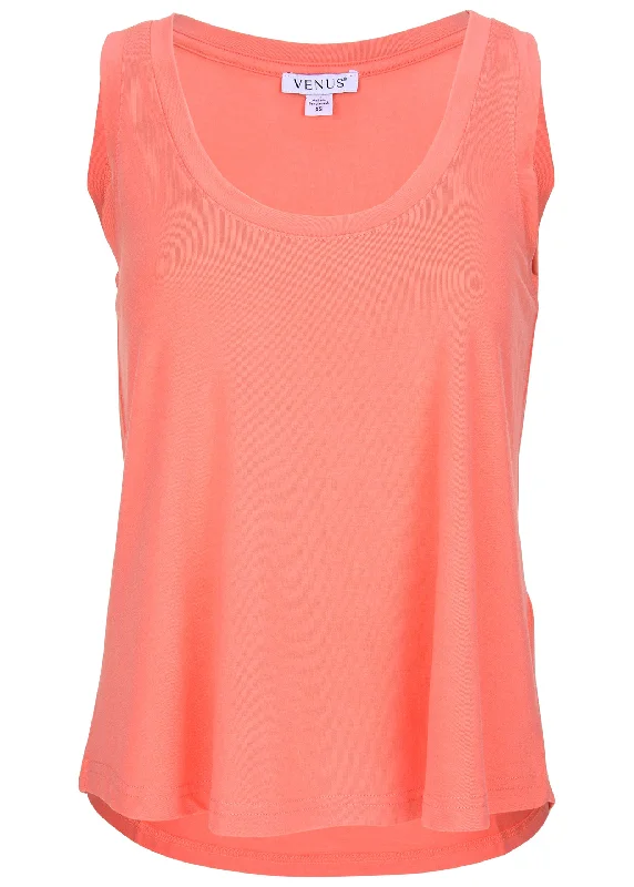 Scoop neck tank - Coral