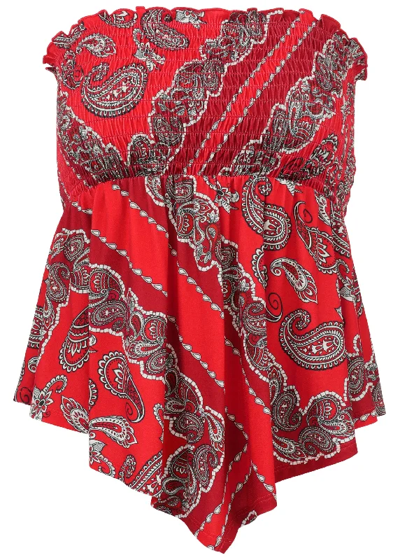 Smocked bandana top - Bandana Red