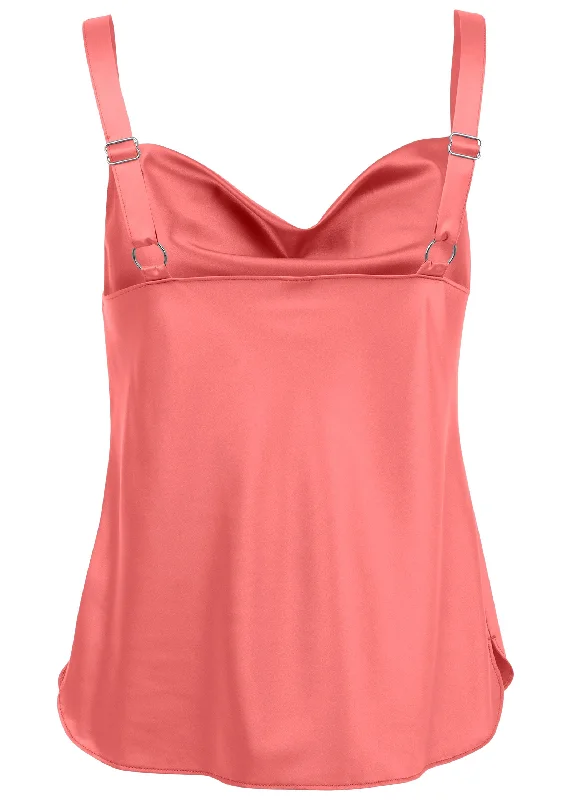 Cowl neck tank - Coral