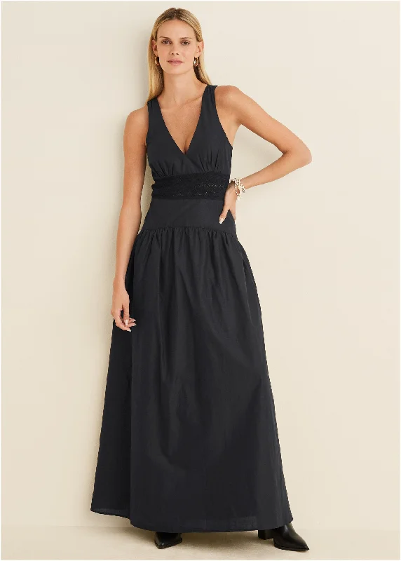 V-Neck maxi dress - Black