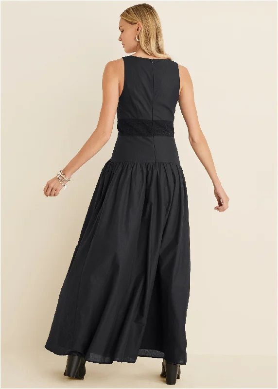 V-Neck maxi dress - Black