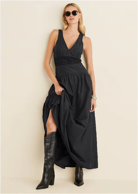 V-Neck maxi dress - Black