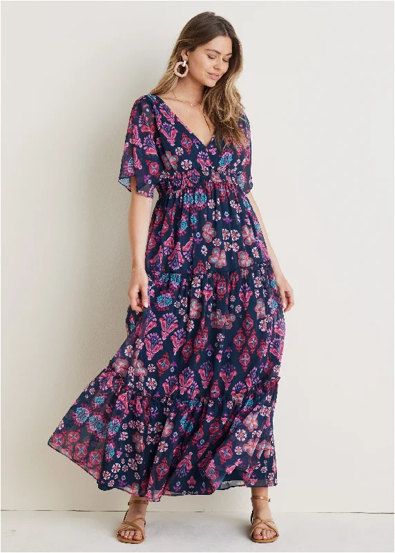 Flutter sleeve maxi dress - Modern Folk Floral