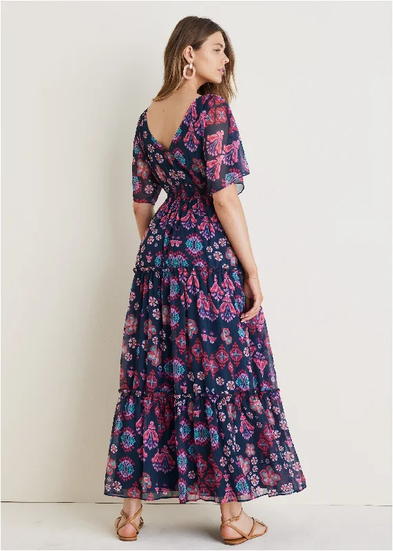 Flutter sleeve maxi dress - Modern Folk Floral