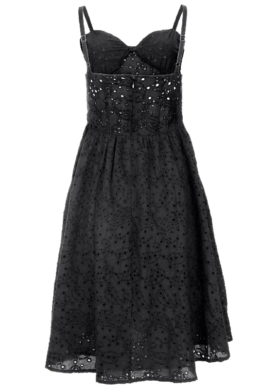 Paisley eyelet dress - Black