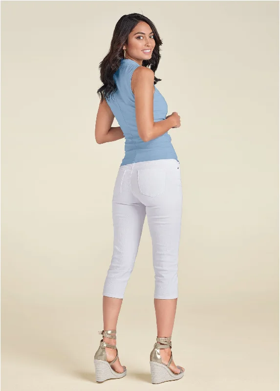 Surplice detailed top - Light Blue