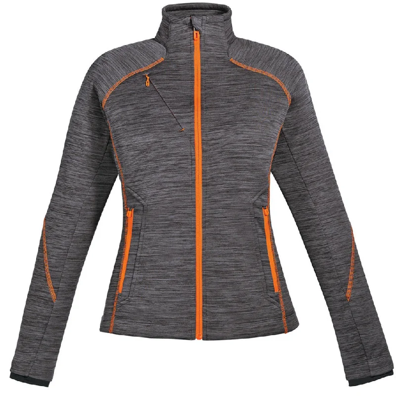 North End Women's Carbon/Orange Soda Flux Melange Fleece Jacket