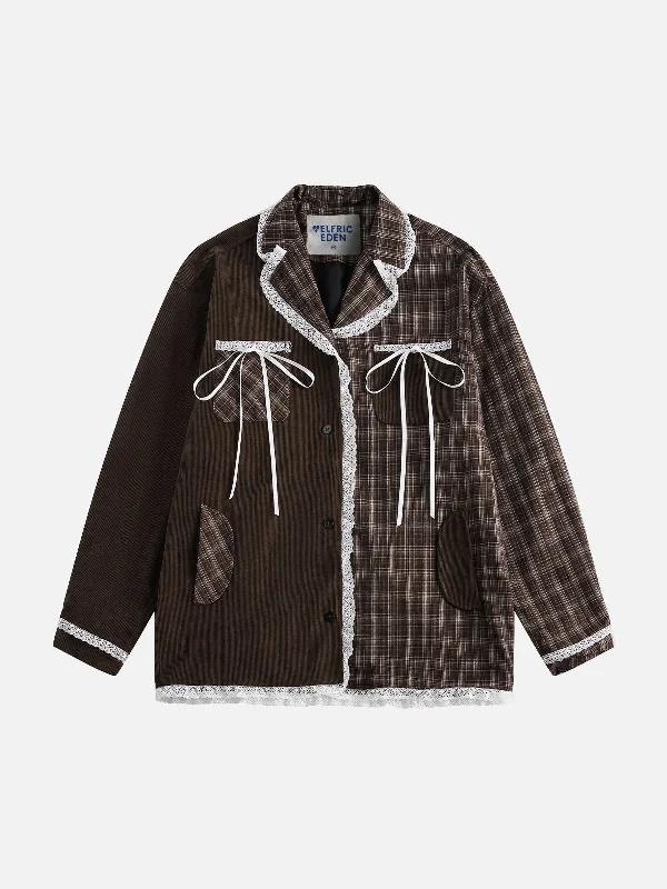 Aelfric Eden Plaid Lace Patchwork Jacket