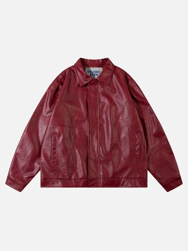 Aelfric Eden Vintage Burgundy Essential Faux Leather Jacket