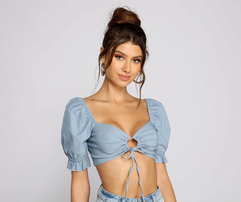 All That Style Tie Front Crop Top