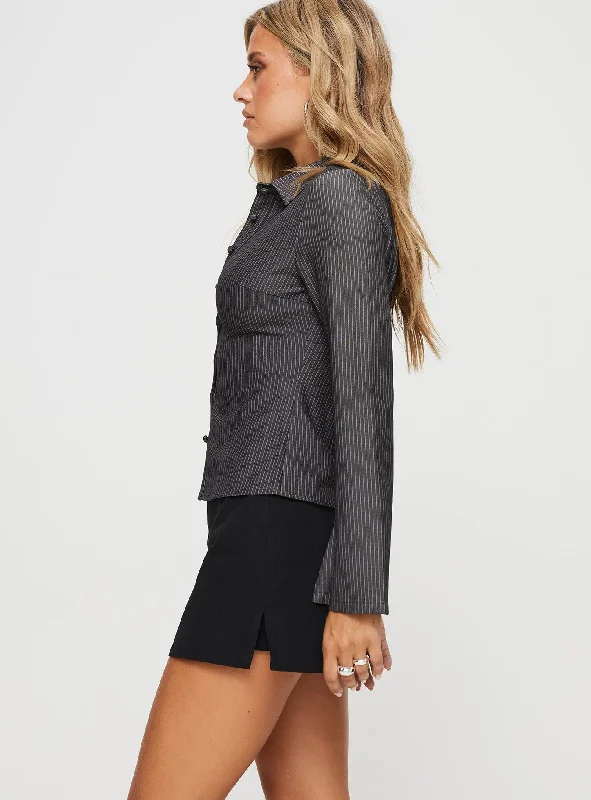 Anni Pinstripe Shirt Grey