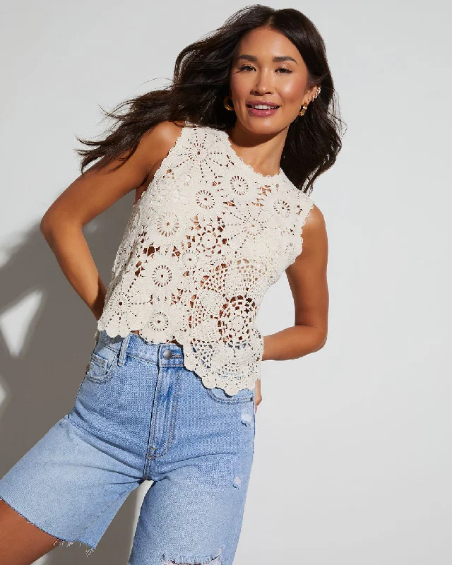 Aziya Crochet Cover Up Crop Top