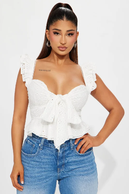 Baby Girl Eyelet Peplum Blouse Top - White