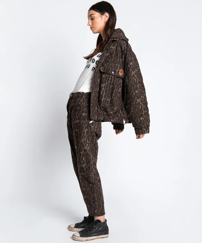 BRONZE LEOPARD PUFFA JACKET