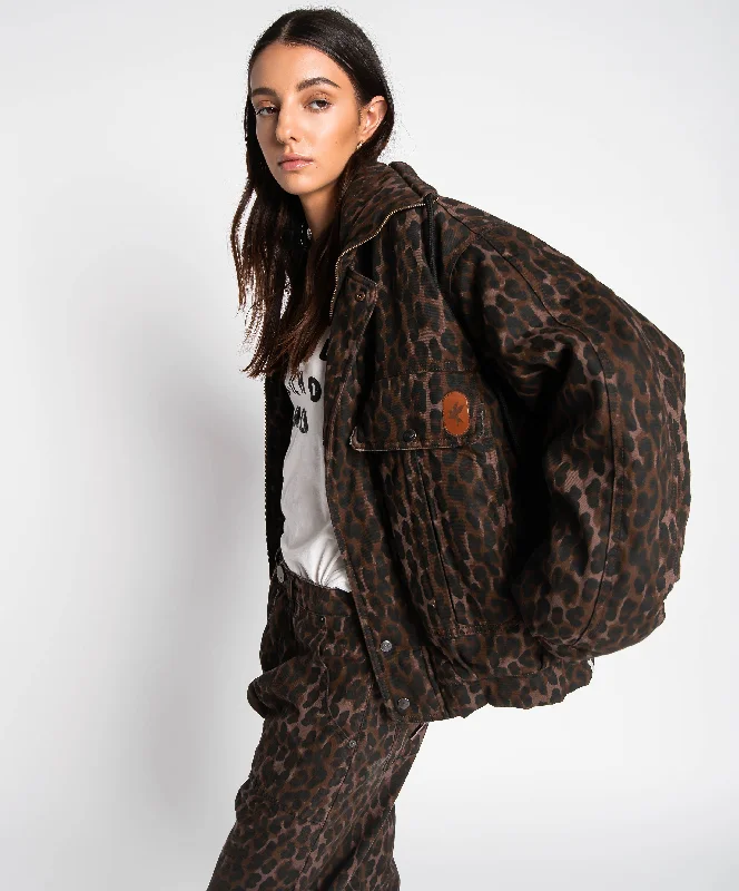 BRONZE LEOPARD PUFFA JACKET