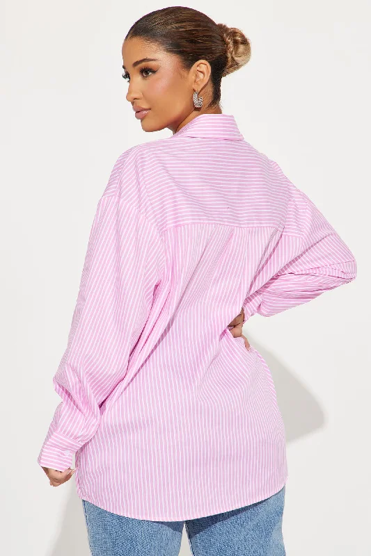 Business Casual Striped Shirt - Pink/combo