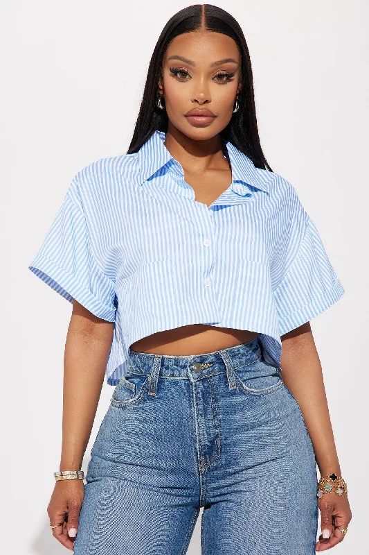 By The Bay Striped Shirt - White/Blue