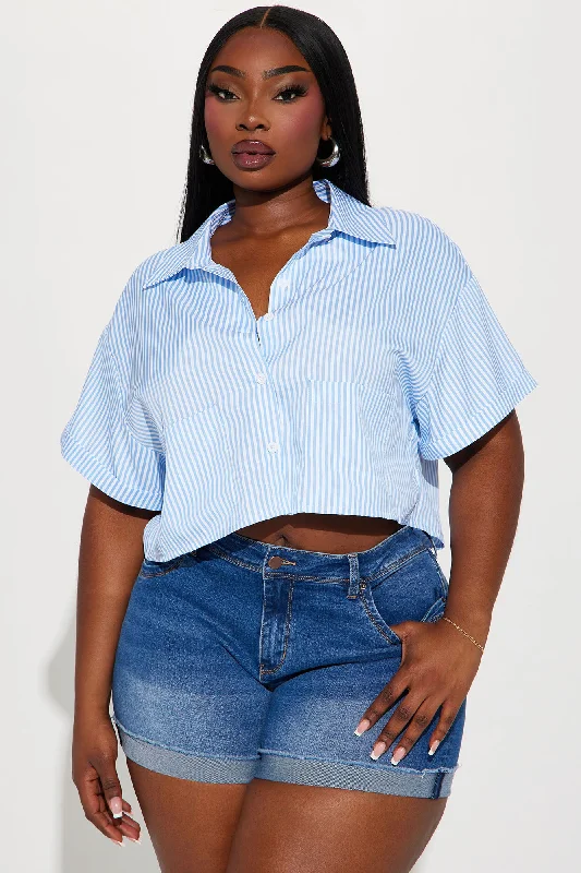 By The Bay Striped Shirt - White/Blue