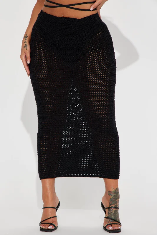 Celia Crochet Maxi Skirt - Black