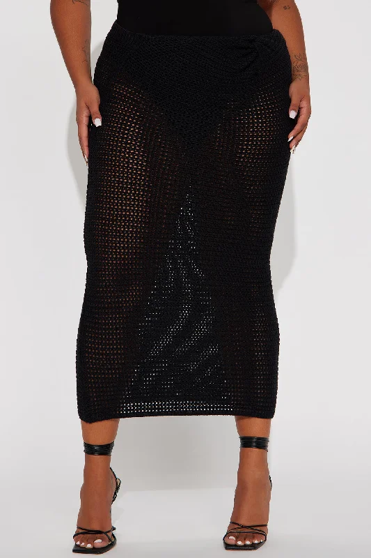 Celia Crochet Maxi Skirt - Black