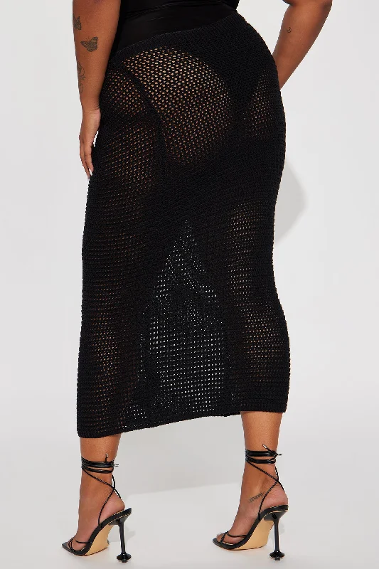 Celia Crochet Maxi Skirt - Black