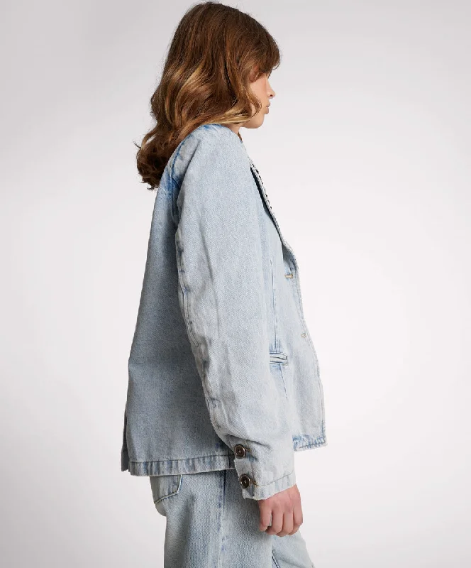 DIAMONDE STUDDED DENIM BLAZER