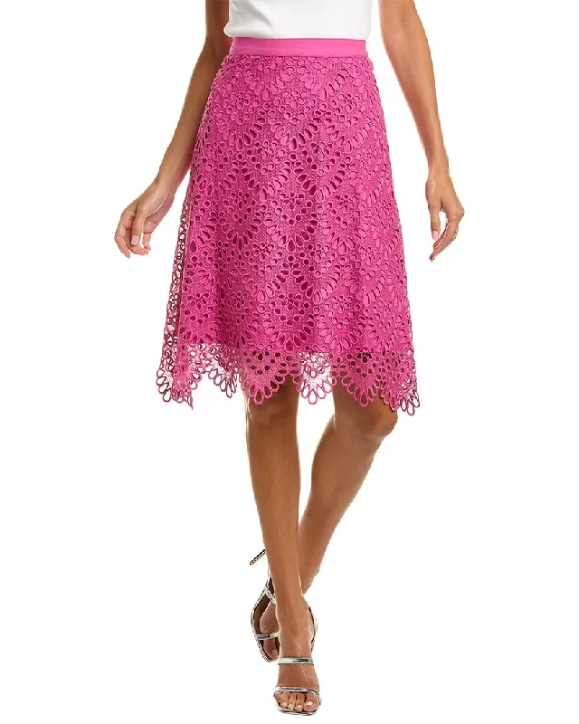 Donna Karan Tile Lace Midi Skirt