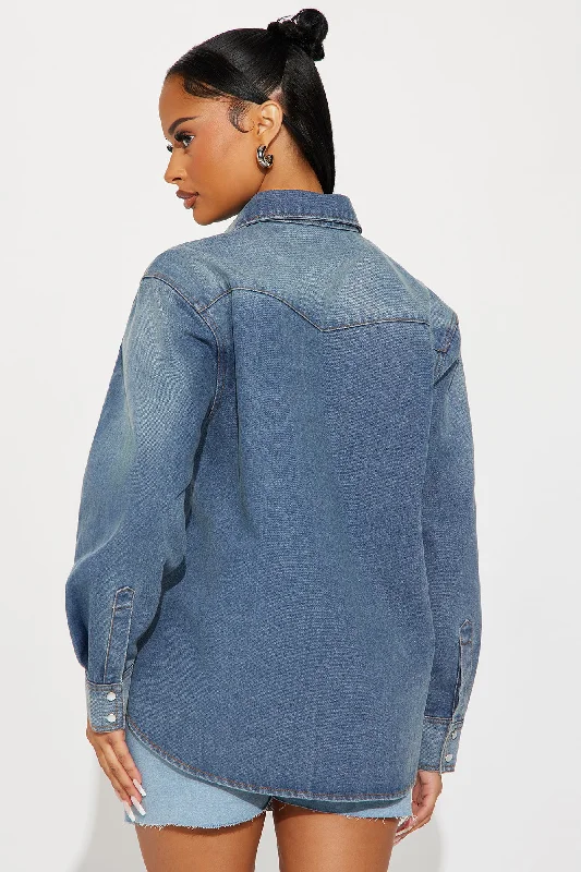 Drea Denim Shirt - Medium Wash