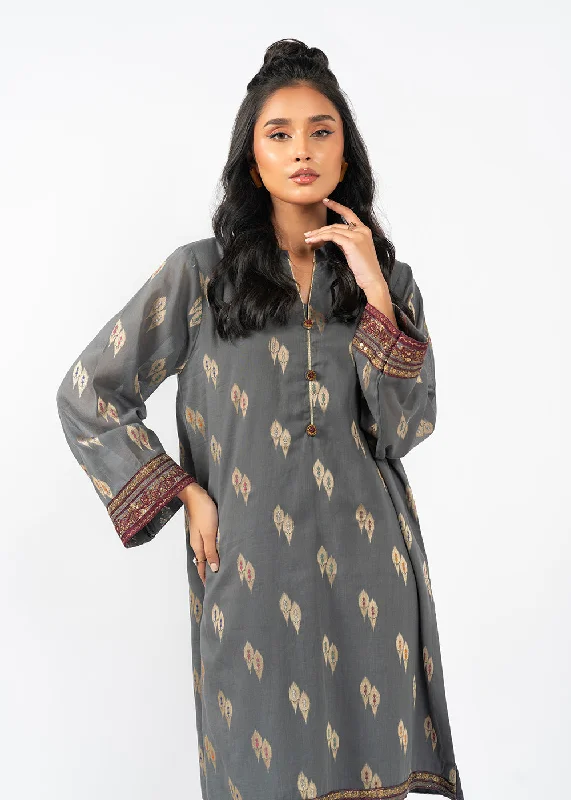 Dyed Embroidered Cambric Kurti