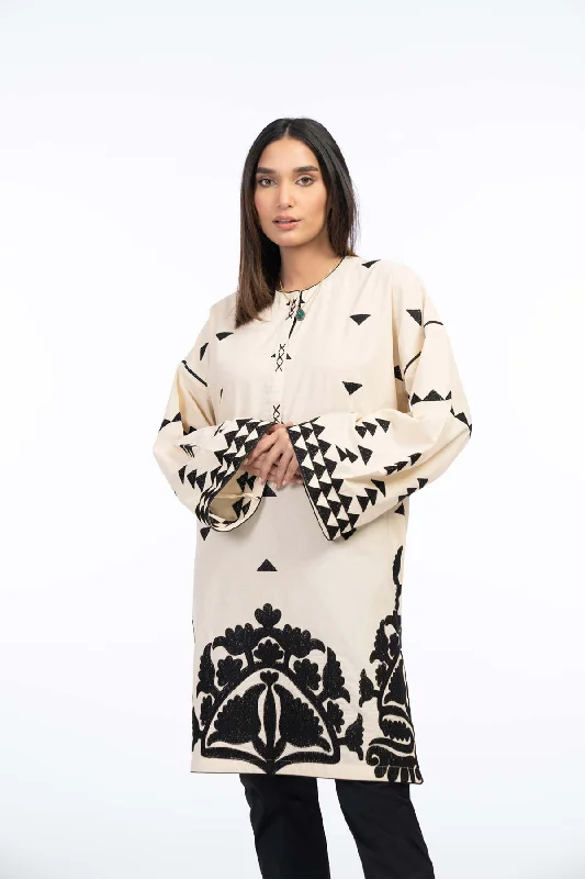 Dyed Embroidered Cambric Kurti