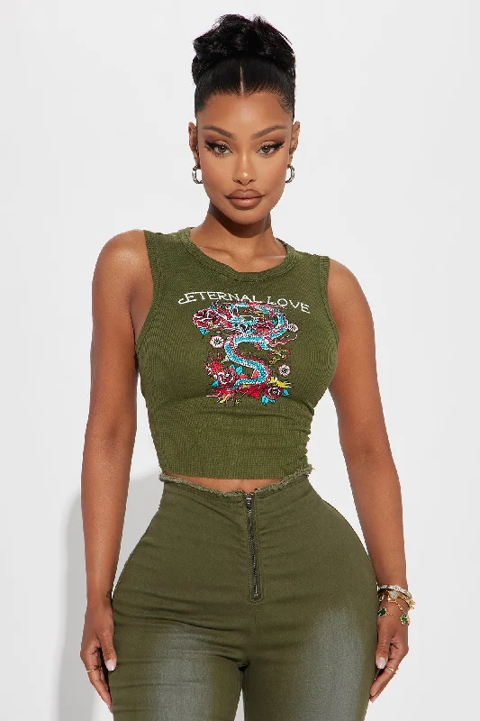 Eternal Love Dragon Tank Top - Green