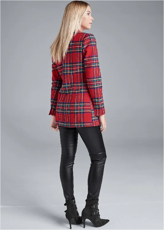 Plaid blazer - Red Multi