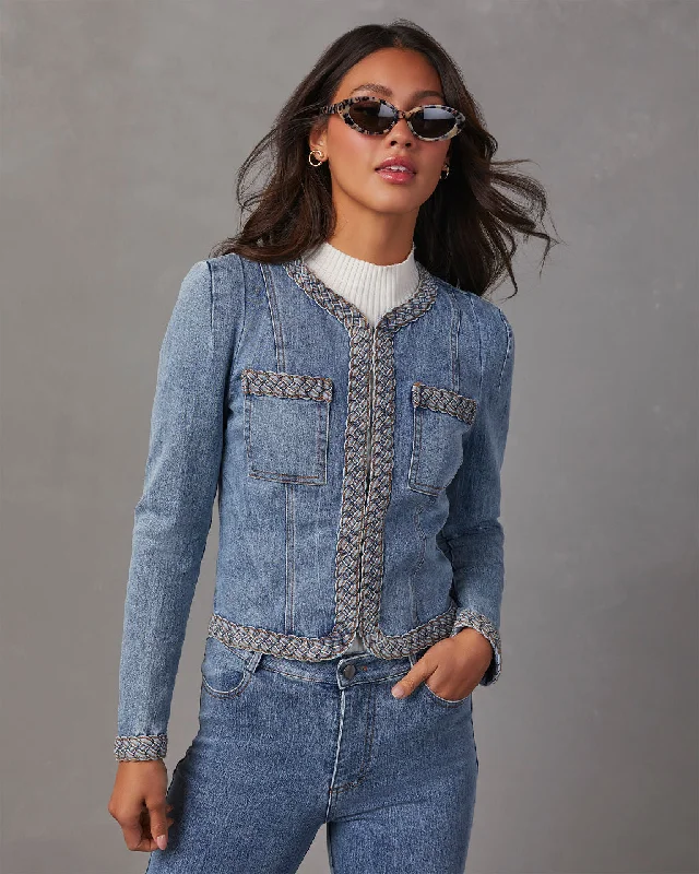 Farrow Braided Denim Tailored Jacket