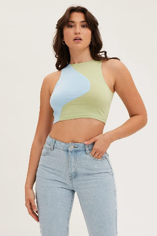 Green Crop Top