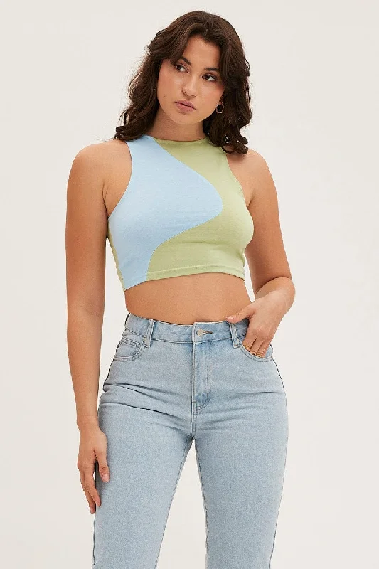 Green Crop Top